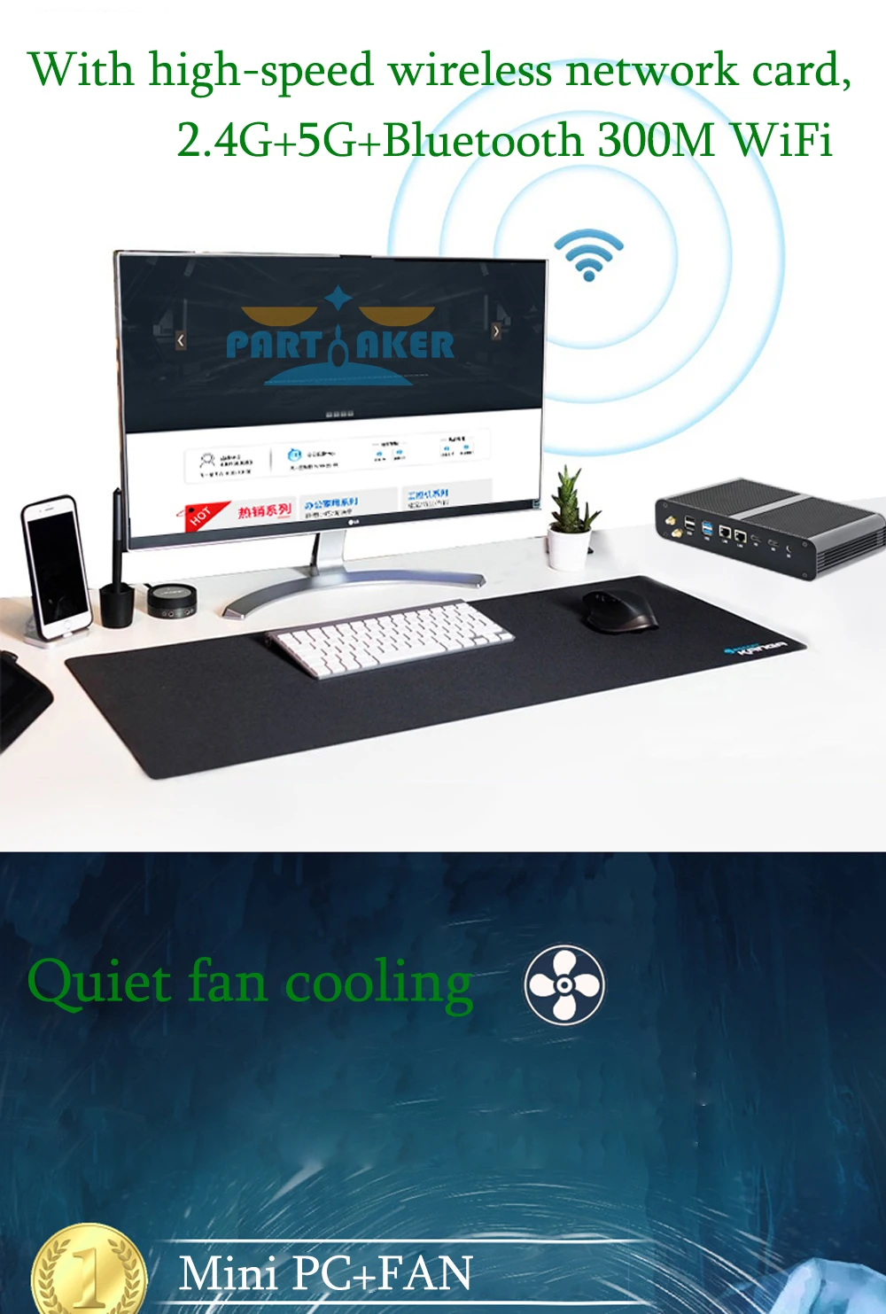 Elevate your gaming experience with Partaker Mini PC, featuring Intel Core i7 1065G7, i5 1035G4, 2 RAM Slots supporting up to 64GB DDR4 RAM, 2 HDMI2.0, 2 LAN, and 8 USB ports. Description Image.This Product Can Be Found With The Tag Names Barebone Mini PC, Computer Office, Mini pc