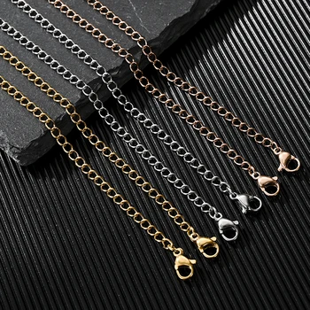 

10pcs/lot Necklace Bracelet Extension Chain Gold Silver Color Double-headed Lobster Clasp Plus Tail Chains Jewelry Accessories