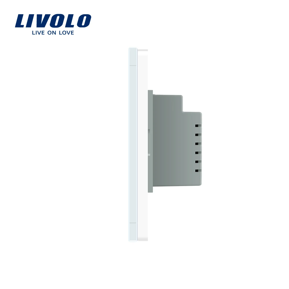 Livolo AU/US Стандартный, VL-C902SR-11 дистанционный переключатель, белый, с украшением в виде кристаллов Стекло Панель, 2-полосная Беспроводной пульт дистанционного управления домашний настенный светильник переключатель