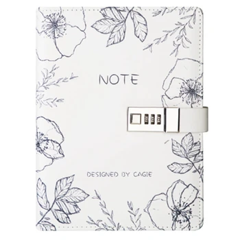 

A5 Notepad Sub-Notebook Diary with Lock Hand Book Password Lock Notebook Travel Planner Journal Student Code Lock Note Books Off