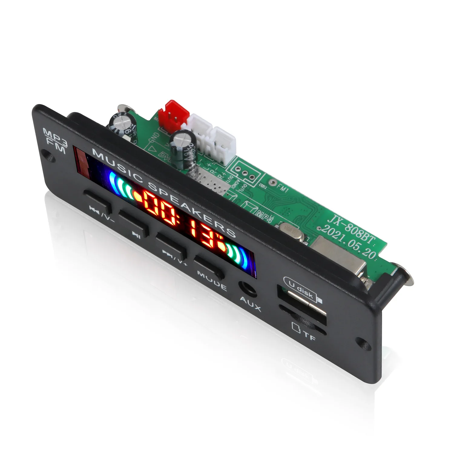 2*25W Bluetoot-Compaticle Class D Stereo Audio Digital Power Amplifier Decoder Board USB AUX Record FM Radio MP3 Player Module