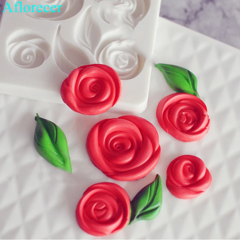 Rose Fondant Cake Decoration Tool Chocolate Mold Home Cooking Dessert