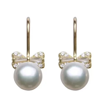 

New Natural Freshwater Pearl 10-11MM Tibetan Silver Earrings