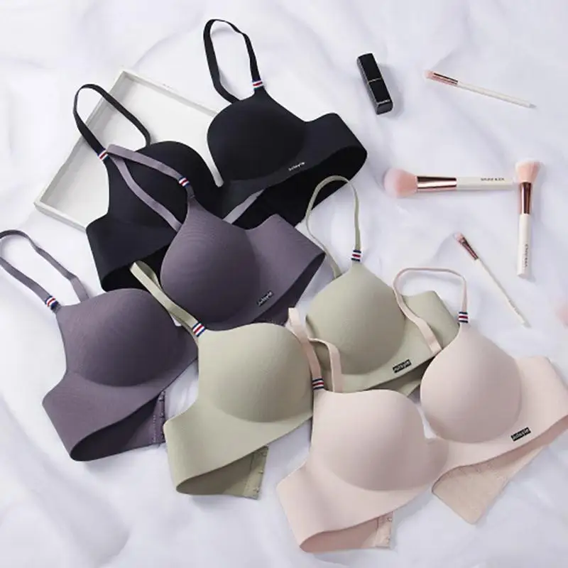 Комплект нижнего белья пуш-ап lovefashiongirls цельный бесшовный сплошной цвет женское сексуальное бесшовное нижнее белье собранные бюстгальтеры для женщин бесшовные