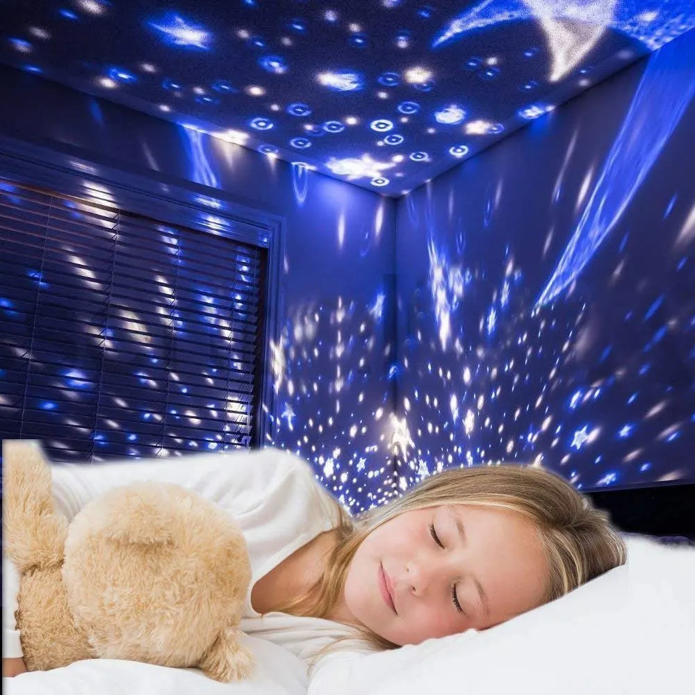  BRELONG 3 Colors LED Rotating Projector Starry Sky Night Lamp Romantic Projection Light Moon Sky Ro - 4000067649333