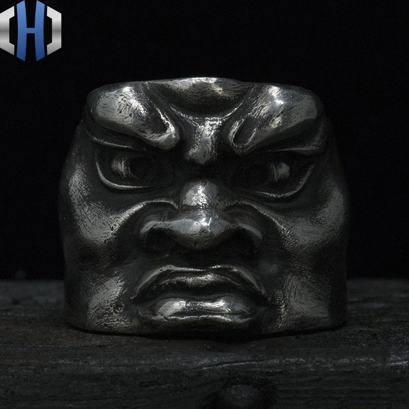 Original Handmade Silver 925 Silver Ring Dark Lux Punk Ring Male