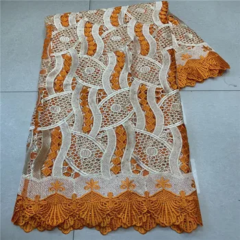 

2020 Latest African 3d Applique Lace Fabrics 2020 High Quality Lace Guipure Cord Lace Fabric For Women Party Dress Materi