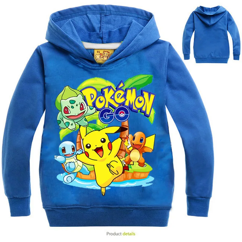  2017 CHILDREN'S Garment Hoodie Clothing Pokemon Go Printed Hoodie Children Hoodie Sleeves Sm1705