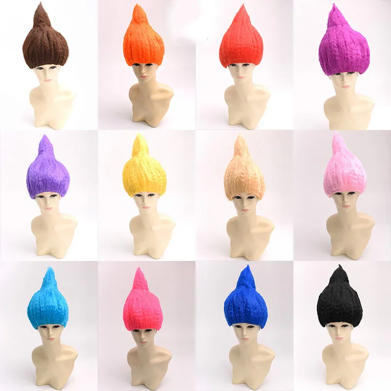 Flame Shape Wig Cosplay Multicolor Short Wigs For birthday Party Synthetic sets Halloween props annual meeting festival Hat | Дом и сад