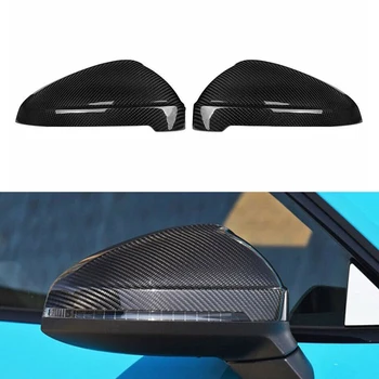 

1Pair Car Black Carbon Fiber Rearview Mirror Cover Trim Cap Fit for Audi RS4 S4 A4 B9 A5 S5