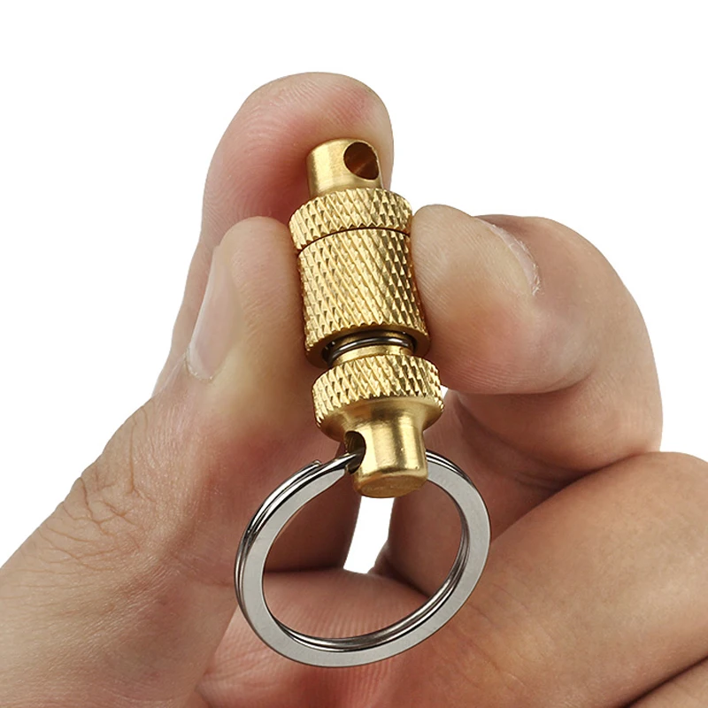 Quick Detach Quick Buckle Outdoor Tactical Backpack EDC Brass Key Ring Keychain Outdoor Tools