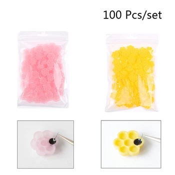 

100Pc 7In1 Flower-Shape Eyelash Extension Glue Cups Tattoo Adhesive Pigment Cups