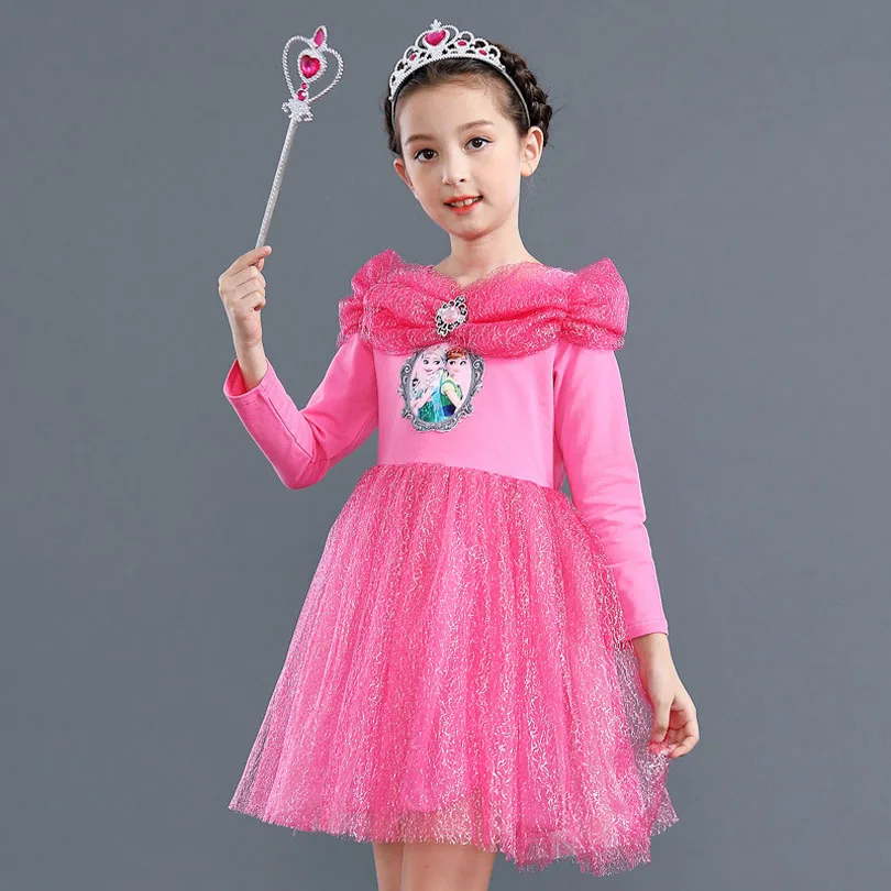 D only dress Платье Снежной Королевы для костюмированной вечеринки; платье Эльзы для девочек; платье принцессы 2 Золушки; нарядное детское платье Рапунцель Белль; Карнавальный костюм для девочек - Цвет: D only dress