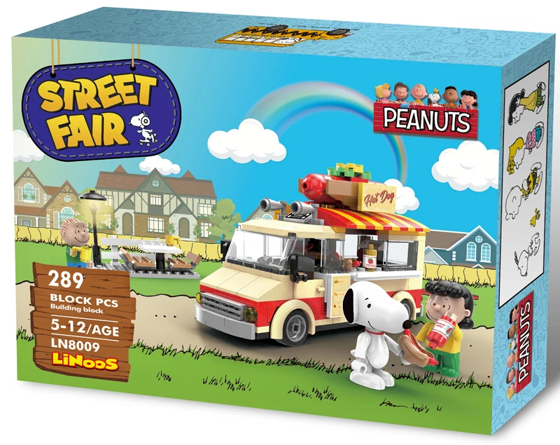 

snoopy surprise building brick block toys educational LE construction compatible plastic LiNooS 8009 peanut hot sales go gift