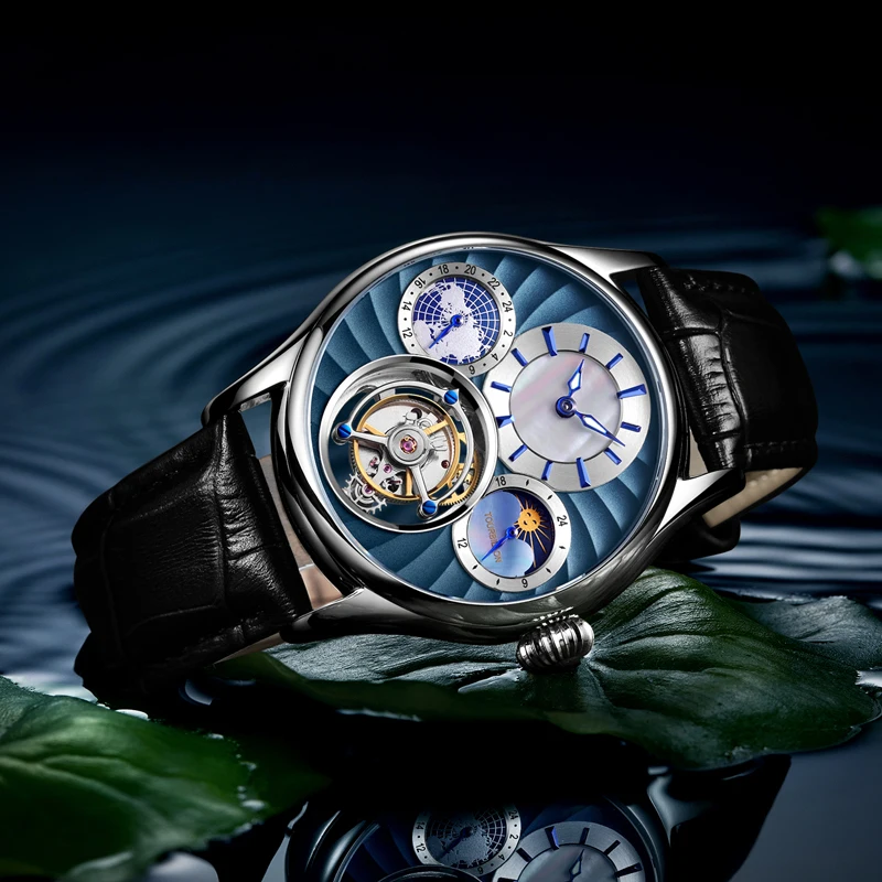 Настоящее Tourbillon Механический ручной взвод мужчины часы лучший бренд класса люкс