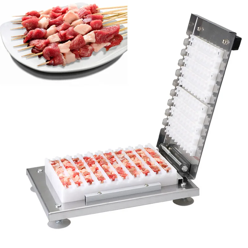 

Meat String Machine Manual Mutton Kebab Machine Meat Skewer Maker 10 Holes Meat Skewer Tools Beef Skewers Beef Machine Tofu