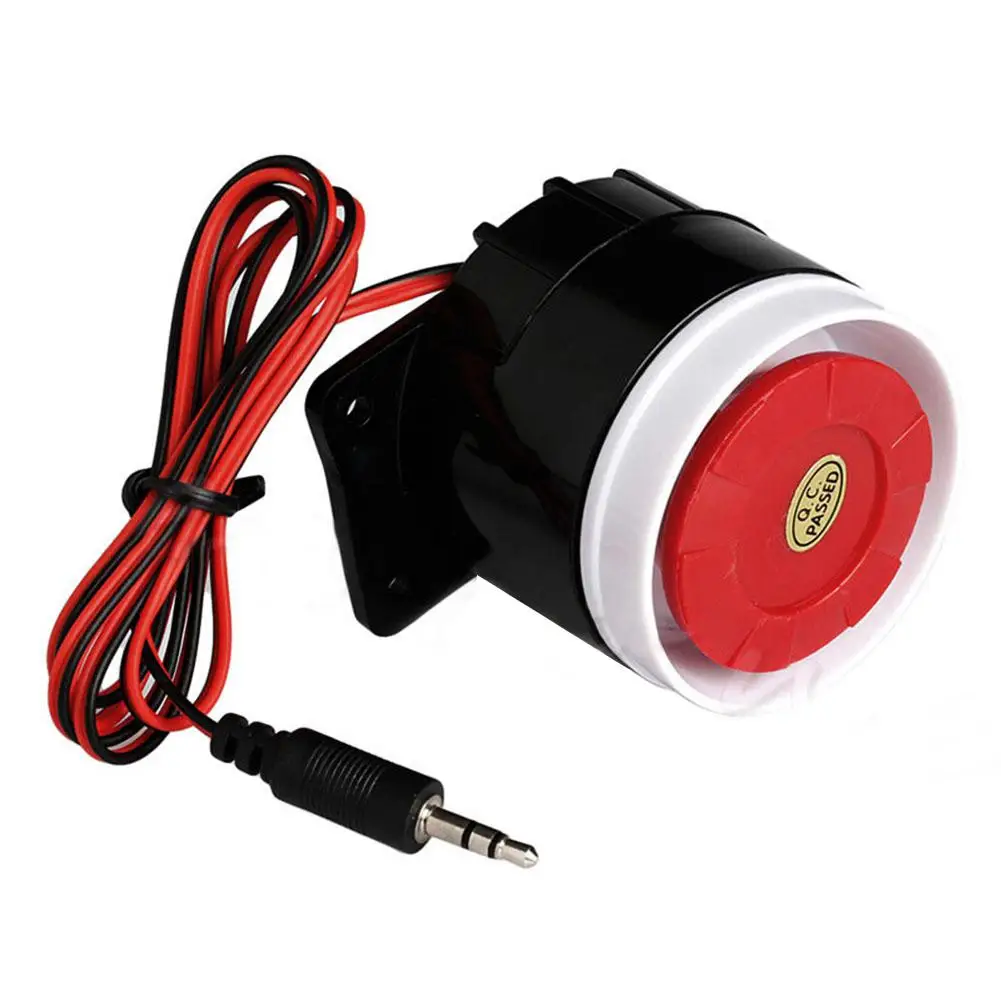 Bocina de sirena de alarma con cable electr/ónico para sistema de seguridad con soporte 110dB DC 12V