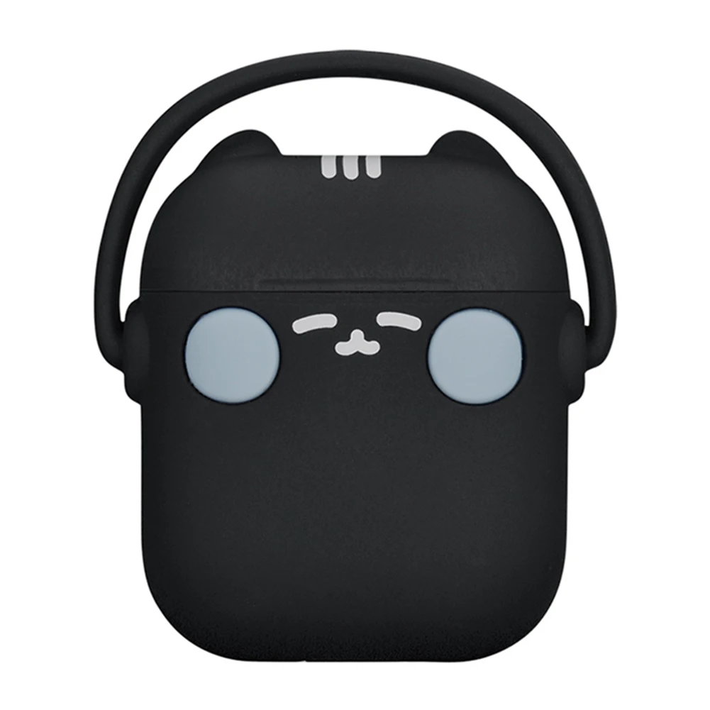 Силиконовый чехол для маленьких кошек, мультяшная Беспроводная bluetooth-гарнитура, силиконовый чехол для Airpod GDeals - Цвет: Black