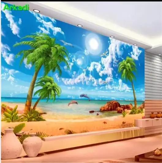 

Custom wallpapers Beach wallpapers 3d murals wallpaper for living room