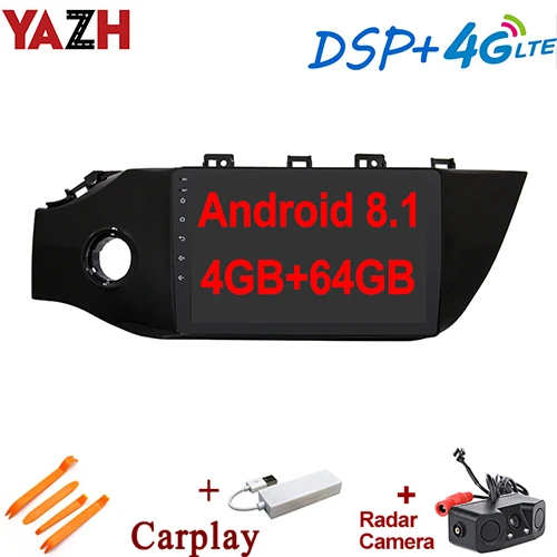YAZH Android 8,1 4 Гб 64 ГБ Автомобильный радио мультимедиа для KIA RIO K2(Россия) с 4K видео/SWC/OBD/Carplay/DSP/4G sim-карты - Цвет: carplay and camera