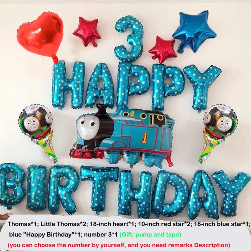 Thomas Birthday Party Dress Up Balloon Combinazione Balloon Set Decorazione Per Feste Tema Di Buon Compleanno