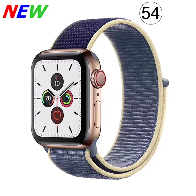 Нейлоновый ремешок для наручных часов Apple Watch Series 5/4/3/2/1 38 мм 42 мм из мягкой дышащей ткани сменный ремешок Спортивные петли для наручных часов iwatch, браслет, 40 мм 44 мм - Цвет ремешка: 54-Alaskan Blue