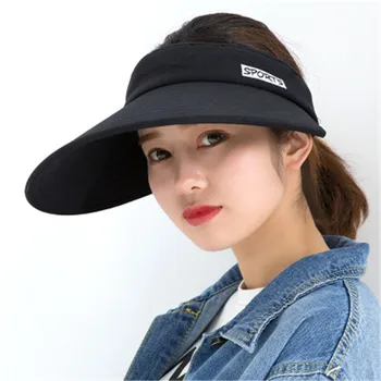 

Big eaves empty top sun hat female anti-ultraviolet riding empty top hat electric car sunscreen sun hat summer 2020