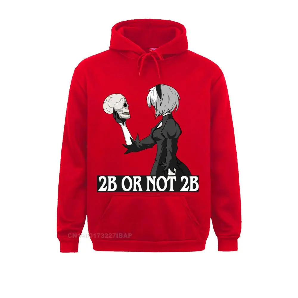NieR Automata Hoodie 2B Or Not 2B Men Hooded Pullover Funny Cotton Long Sleeve Jacket Anime Plus Size Tops