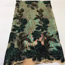 Африканская бархатная кружевная ткань с вышивкой, французская сетка, блестки, кружево, высокое качество, нигерийский тюль, кружевная ткань, JX2388-1
