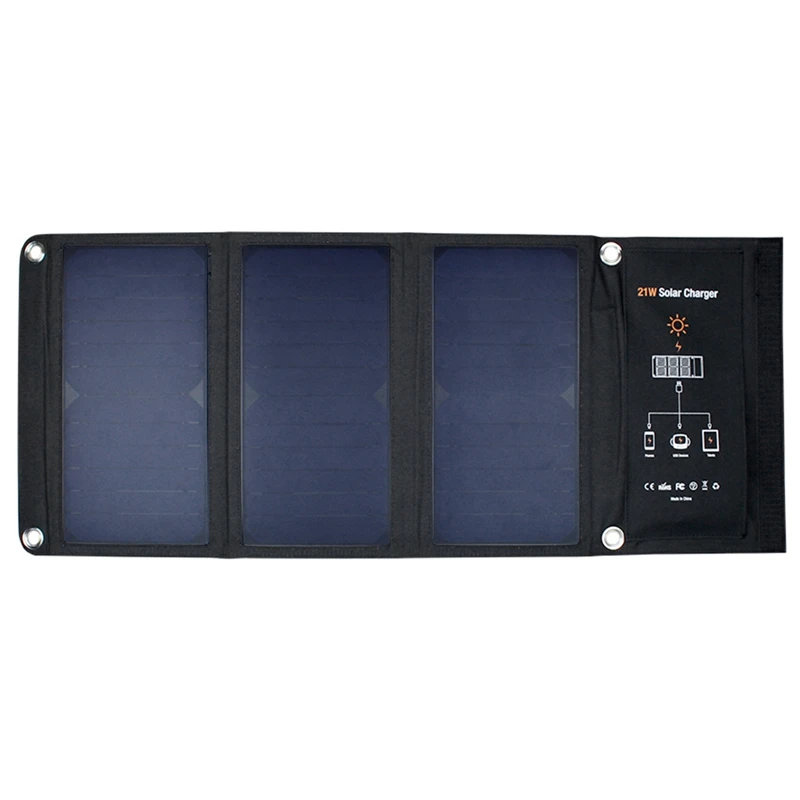 

21W Portable Solar Charger Solar Panel Solar Folding Bag Mobile Phone Emergency Dual Usb Outdoor Camping Hiking Camping Solar Ch