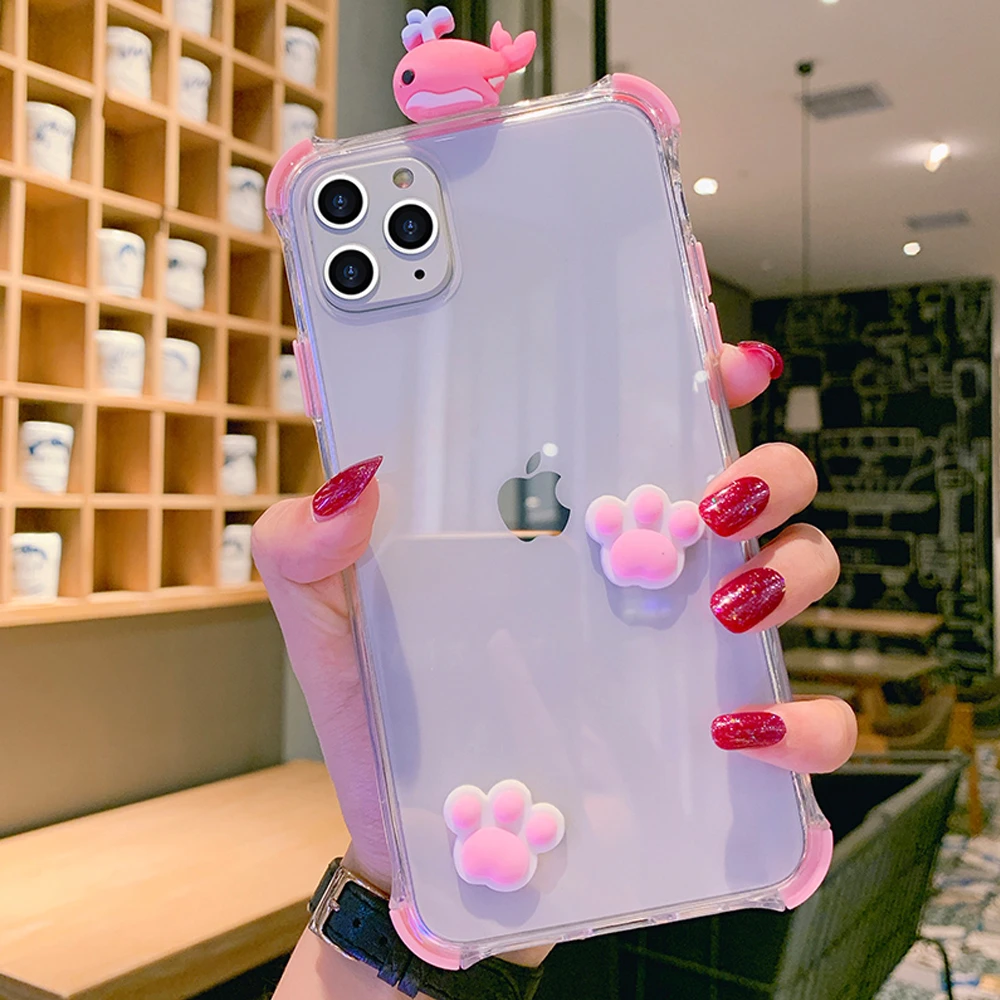 Милый мультяшный чехол с Китом для телефона iPhone 11 Pro X XR XS Max Защитные чехлы iphone 7 8