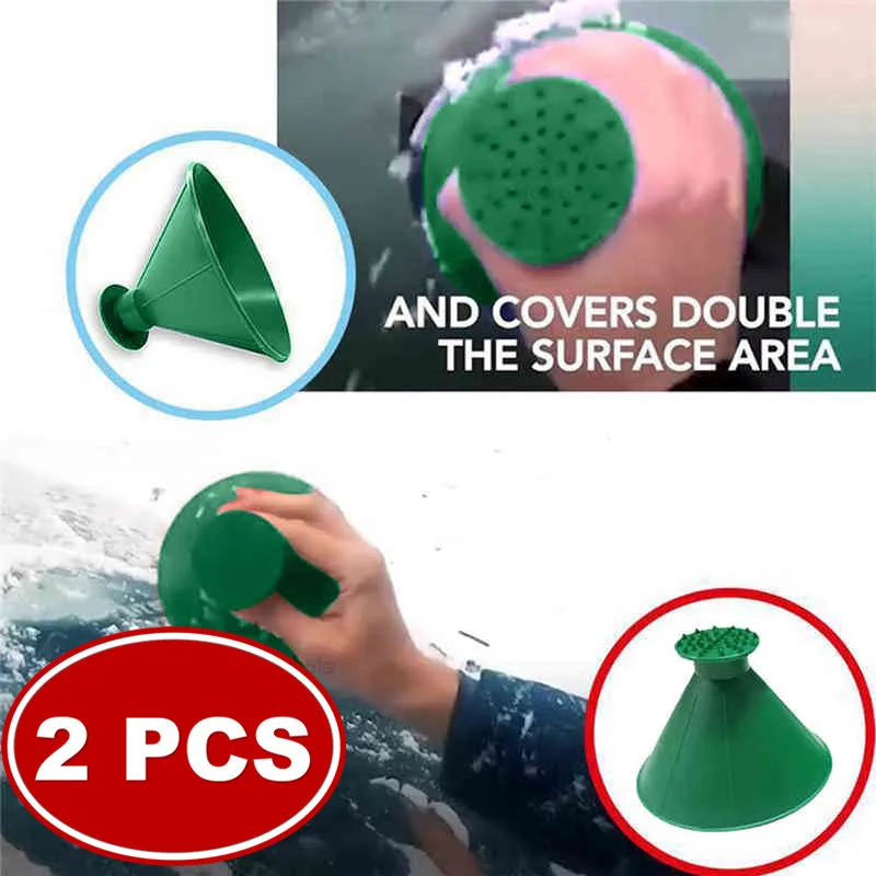 

Auto Car Magic Window Windshield Car Ice Scraper Shaped Funnel Snow Remover Deicer Cone Deicing Tool Scraping ONE Round