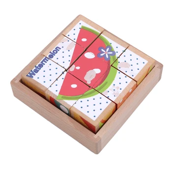 

High Grade Six-face Picture Wooden Jigsaw 3D Puzzle Toys Children's Early Educational Toy Cube Jigsaw Puzzle Baby Kids Gifts