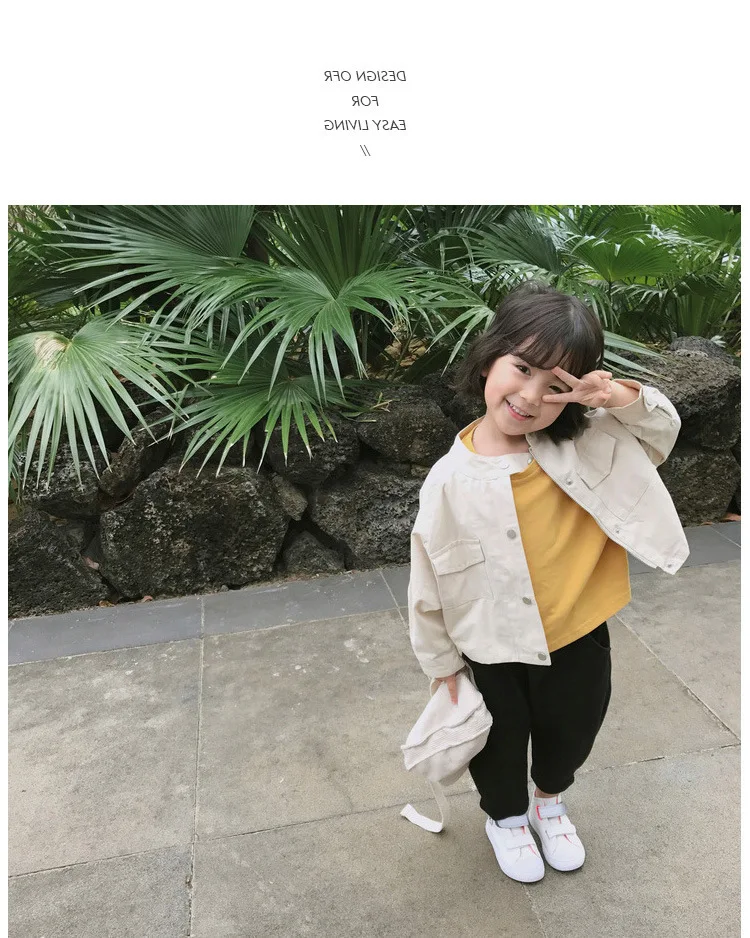 Crianças de Manga Longa de Algodão Jaqueta Meninas Outono Novas Sólida Roupas Cor Criança Crianças Cabolsa Bebê Top Casuais 2020 26 Cheap Jaquetas e casacos