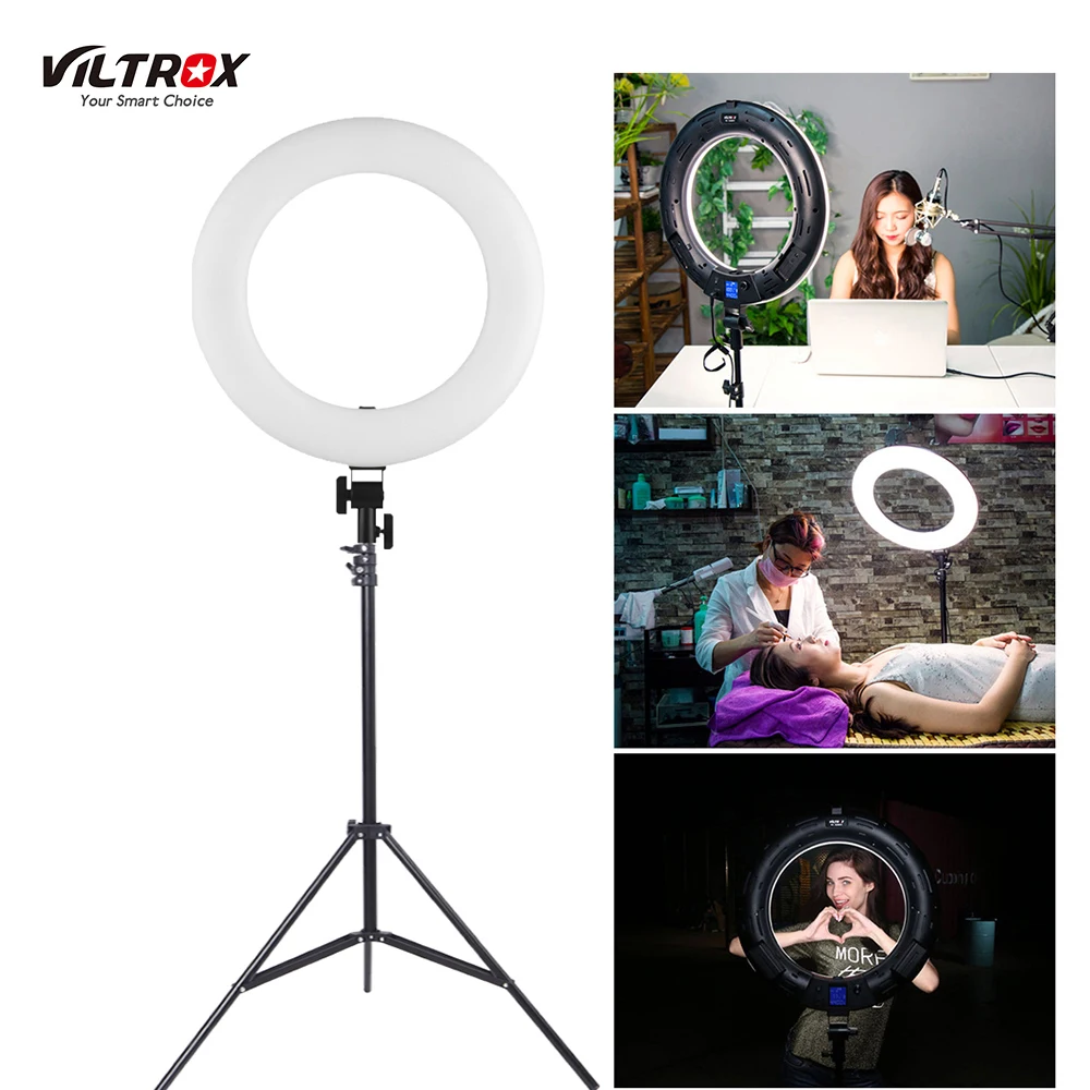 

Viltrox VL-600T LED Ring light Lamp Bi-color Wireless Remote + Light Stand for Camera Photo Studio For YouTube Video Show Live