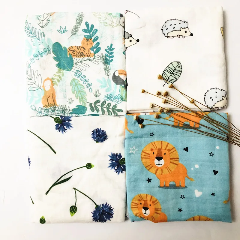70%bamboo+30% Cotton  Muslin Baby Blankets Muslin Swaddles Wrap Burpy Towel Scraf Bibs Newborn Diaper 60*60cm 3