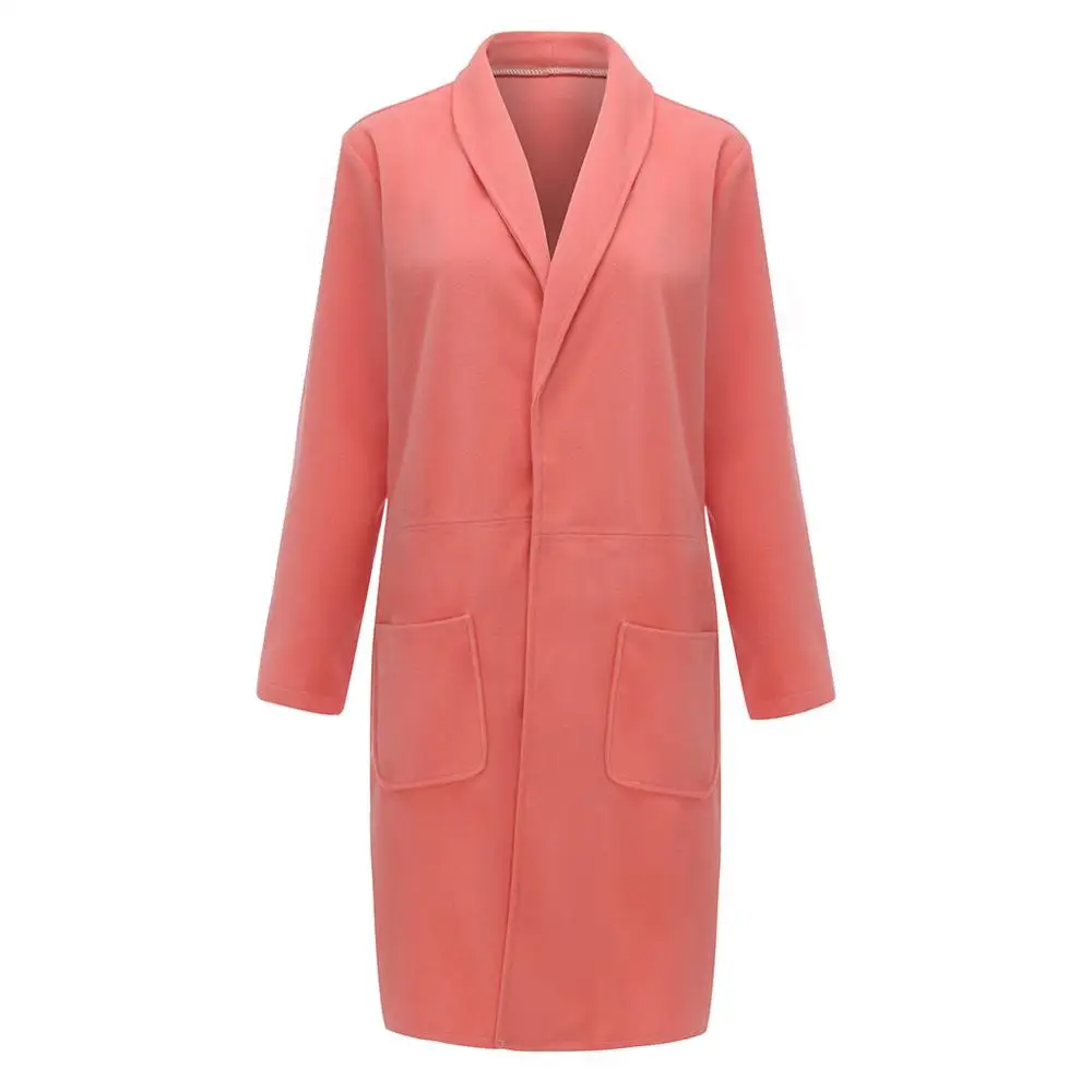 Pink Coat Women Wool Plus Size Winter Vintage Solid Lapel Coat Cashmere Woolen Coat Winter Abrigos Mujer Invierno - Color: Pink