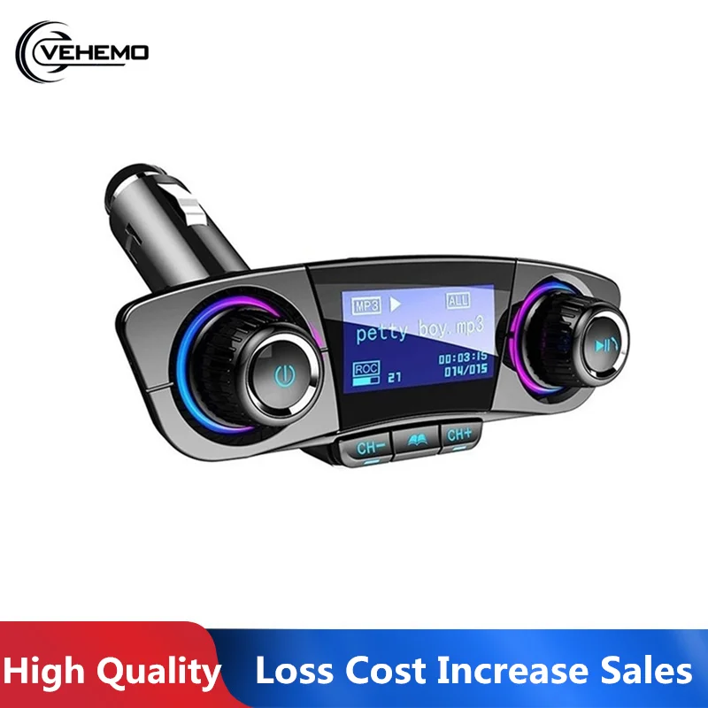 

Knob Type Car MP3 Player Bluetooth Handsfree Car Aux Music TF Card USB Charging Smart Power Failure Memory Car FM Transmitter