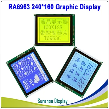 

240160 240*160 Graphic Matrix LCD Module Display Screen build-in RA6963 Controller Yellow Blue with Backlight