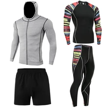 Running Men’s Thermal Underwear Underwear Set Quick-drying Sweat Absorbent Sports Compression Wear Sportswear Men’s Fitness Set