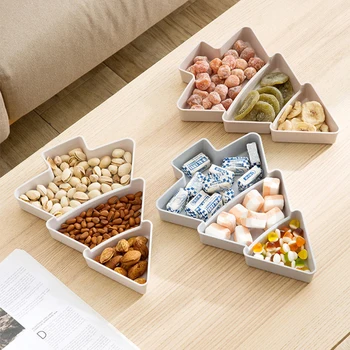 

Christmas Tree Shape Candy Snacks Nuts Snake Box Plastic Plates Dishes Bowl Breakfast Tray Home Kitchen Supplies Containers