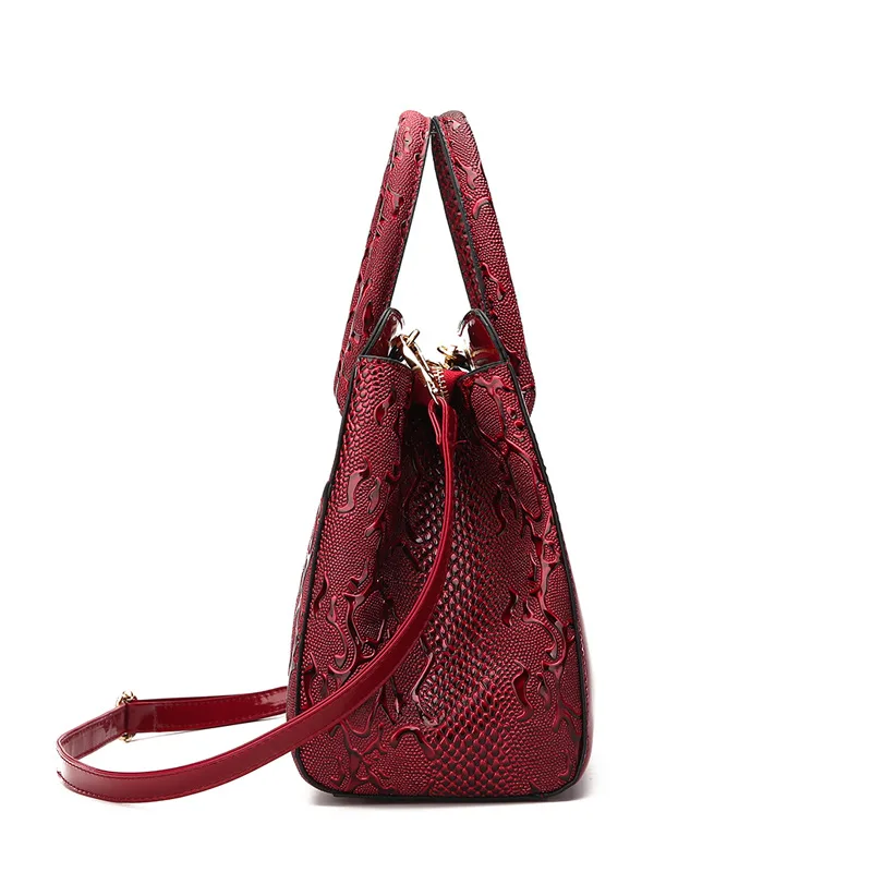 

Europe And America Patent Leather WOMEN'S Bag 2018 New Style Light Luxury Snakeskin Diana Bag Simple Glorious Portable Shoulder