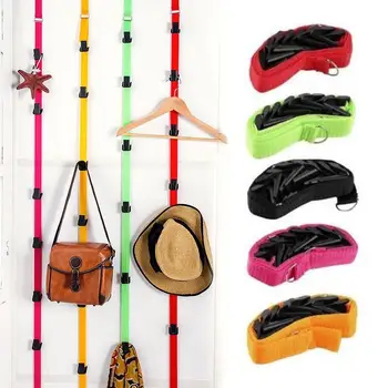 

Useful 8 Hooks Adjustable Rack Over Door Straps Hanger Holders Coat Storage Clothes Hat Organizer Bag Racks