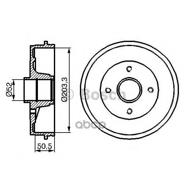 Барабан Тормозной Renault: Logan/Clio/Megane(D=203mm) Bosch арт. 0986477120