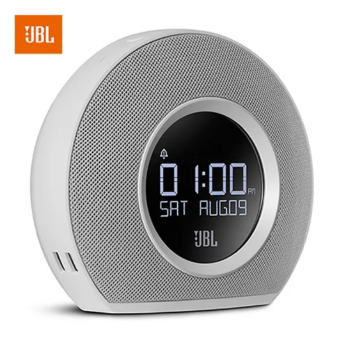 White JBL Horizon Bluetooth Беспроводной Динамик Будильник FM радио с зарядка через usb светодиодный окружающей среды Светильник Настольный стерео звук Динамик - Цвет: White
