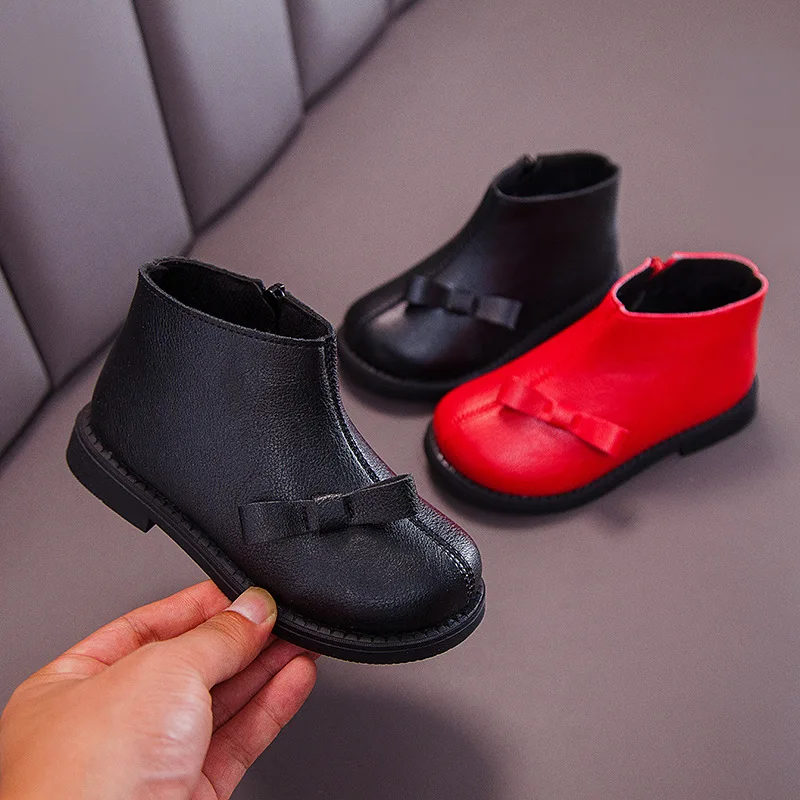 Autumn New Children Fashion Leather Boots Kids Flat With Comfortable Martin boots Boys Girls Fashion Boots