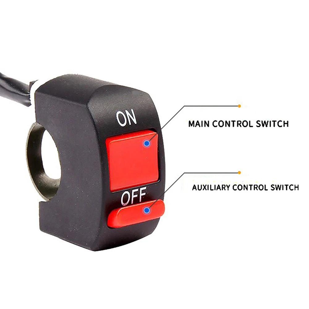 DC12V черный 2 провода МОТОЦИКЛ Переключатель руль налобный противотуманный фонарь переключатель кнопка включения-выключения подходит для мотоцикла Скутер ATV Байк KTM