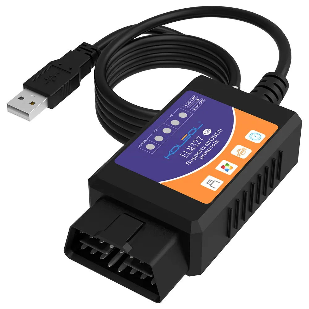 KOLSOL ELM327 USB V1.5 с переключателем модифицированный для Ford ELMconfig Forscan CH340+ 25K80 чип HS-CAN/MS-CAN