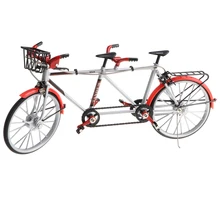 

1:10 Alloy Diecast Racing Tandem Bike Model Toy Collections For Kids Red
