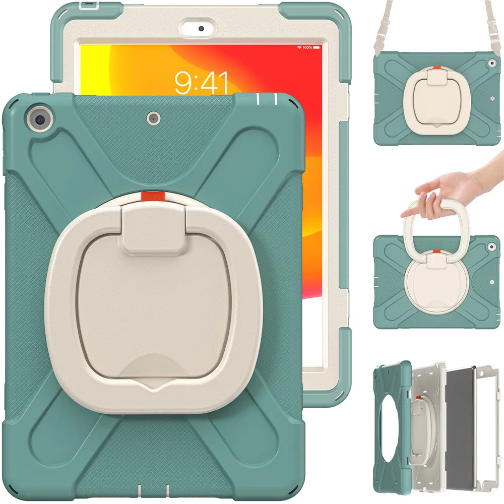 Enhanced Shockproof Tablet Case with 360° Rotating Handle and Stand